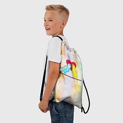 Рюкзак-мешок Влюбленные волнистые попугайчики, цвет: 3D-принт — фото 2