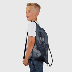 Рюкзак-мешок Уэнсдэй рисунок карандашами, цвет: 3D-принт — фото 2