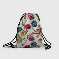 Рюкзак-мешок Эффект вышивка летний узор, цвет: 3D-принт