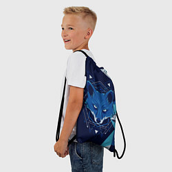 Рюкзак-мешок Голова синей лисы, цвет: 3D-принт — фото 2
