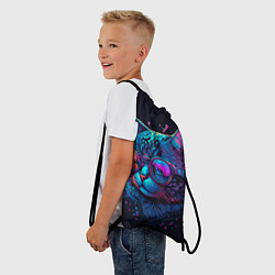 Рюкзак-мешок Кот неоновый, цвет: 3D-принт — фото 2