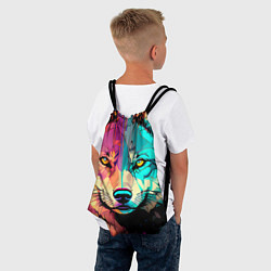 Рюкзак-мешок Яркий волк, цвет: 3D-принт — фото 2