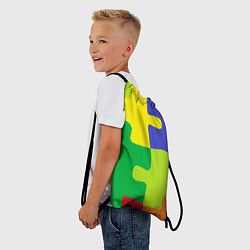 Рюкзак-мешок Пазлы разноцветные, цвет: 3D-принт — фото 2