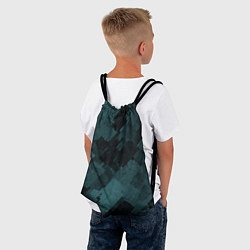 Рюкзак-мешок Полосы синие и чёрные, цвет: 3D-принт — фото 2