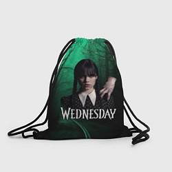 Рюкзак-мешок Уэнсдэй зеленый лес, цвет: 3D-принт
