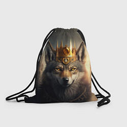 Рюкзак-мешок Волк в золотой короне, цвет: 3D-принт