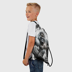 Рюкзак-мешок Накаченная горилла, цвет: 3D-принт — фото 2