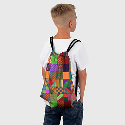 Рюкзак-мешок Разноцветные лоскуты от нейросети, цвет: 3D-принт — фото 2
