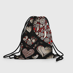 Рюкзак-мешок Арт нейросети фантазийные сердца, цвет: 3D-принт
