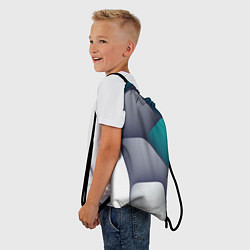 Рюкзак-мешок Серо-бело-синий каменный паттерн, цвет: 3D-принт — фото 2