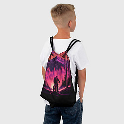 Рюкзак-мешок Велопрогулка на закате, цвет: 3D-принт — фото 2