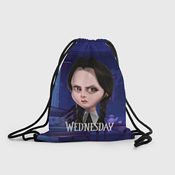 Рюкзак-мешок Уэнсдэй фан арт, цвет: 3D-принт