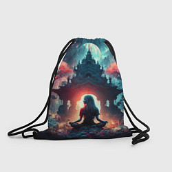 Рюкзак-мешок Медитирующая девушка, цвет: 3D-принт