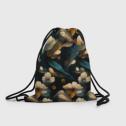 Рюкзак-мешок Узор цветочный паттерн, цвет: 3D-принт
