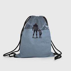 Рюкзак-мешок Папа с ребенком идут в горы, цвет: 3D-принт