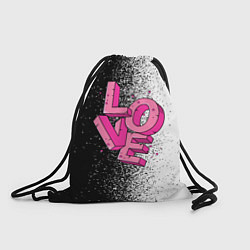 Рюкзак-мешок Love - розовый, цвет: 3D-принт