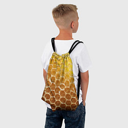 Рюкзак-мешок Текстура - соты улья, цвет: 3D-принт — фото 2