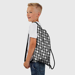 Рюкзак-мешок Черно-белый геометрический мелкий узор, цвет: 3D-принт — фото 2