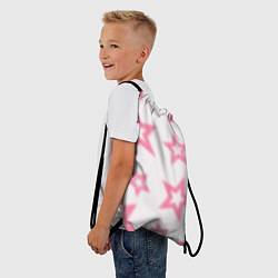 Рюкзак-мешок Pink and white stars, цвет: 3D-принт — фото 2