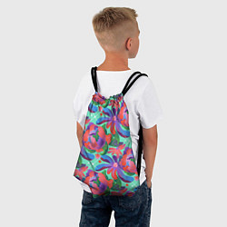 Рюкзак-мешок Цветочный паттерн арт, цвет: 3D-принт — фото 2