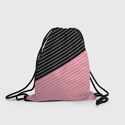 Рюкзак-мешок Узор в черную и розовую полоску, цвет: 3D-принт