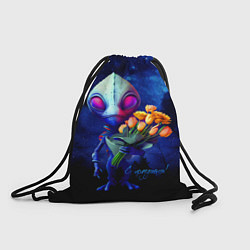 Рюкзак-мешок Инопланетянин с букетом цветов, цвет: 3D-принт