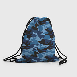 Рюкзак-мешок Сине-черный камуфляж, цвет: 3D-принт