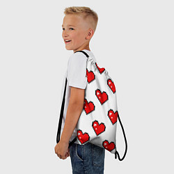 Рюкзак-мешок Сердца в стиле пиксель-арт, цвет: 3D-принт — фото 2