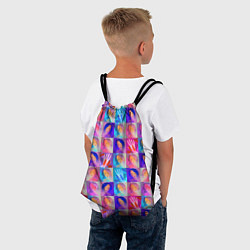 Рюкзак-мешок Клетчатый узор с девушками, цвет: 3D-принт — фото 2