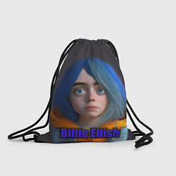 Рюкзак-мешок Портрет Билли Айлиш в исполнении нейросети, цвет: 3D-принт