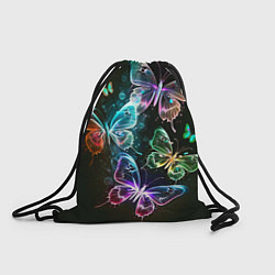 Рюкзак-мешок Неоновые дикие бабочки, цвет: 3D-принт
