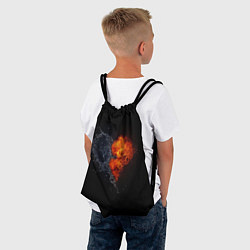 Рюкзак-мешок Любовь, огонь и вода, цвет: 3D-принт — фото 2
