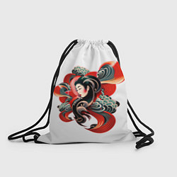 Рюкзак-мешок Японская татуировка: гейша, цвет: 3D-принт