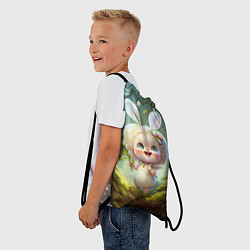 Рюкзак-мешок Мультяшная девочка-зайка, цвет: 3D-принт — фото 2