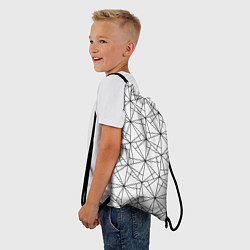 Рюкзак-мешок Чёрно-белый геометрический треугольный узор, цвет: 3D-принт — фото 2