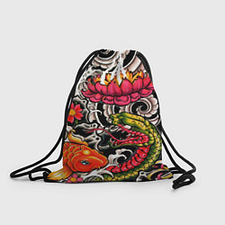 Рюкзак-мешок Иредзуми: цветущий лотос, цвет: 3D-принт