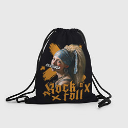Рюкзак-мешок Рок девушка с жемчужной серёжкой, цвет: 3D-принт