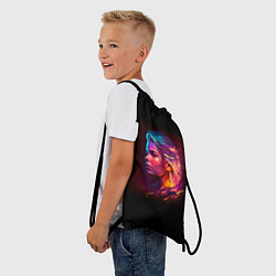 Рюкзак-мешок Неоновая девушка II, цвет: 3D-принт — фото 2