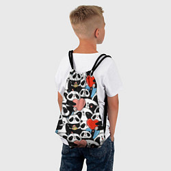 Рюкзак-мешок Панды с сердечками, цвет: 3D-принт — фото 2