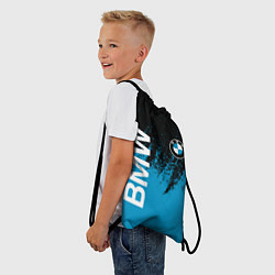 Рюкзак-мешок Bmw голубые брызги, цвет: 3D-принт — фото 2