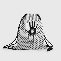 Рюкзак-мешок Символ Death Stranding на светлом фоне с полосами, цвет: 3D-принт