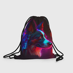 Рюкзак-мешок Кибер-собака неон, цвет: 3D-принт
