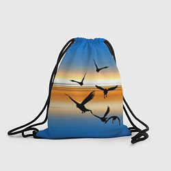 Рюкзак-мешок Вороны на закате, цвет: 3D-принт