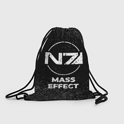 Рюкзак-мешок Mass Effect с потертостями на темном фоне, цвет: 3D-принт