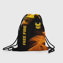 Рюкзак-мешок Free Fire - gold gradient: надпись, символ, цвет: 3D-принт