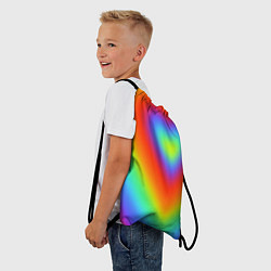 Рюкзак-мешок Сердце - радужный градиент, цвет: 3D-принт — фото 2