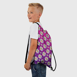 Рюкзак-мешок Абстрактные разноцветные узоры на пурпурно-фиолето, цвет: 3D-принт — фото 2