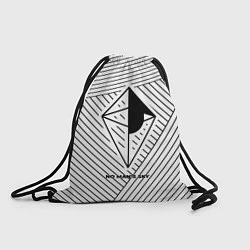 Рюкзак-мешок Символ No Mans Sky на светлом фоне с полосами, цвет: 3D-принт