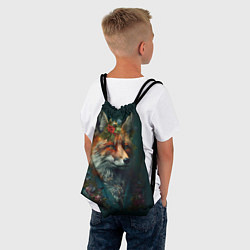 Рюкзак-мешок Лис в цветочной рубашке, цвет: 3D-принт — фото 2