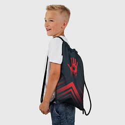Рюкзак-мешок Красный символ Death Stranding на темном фоне со с, цвет: 3D-принт — фото 2
